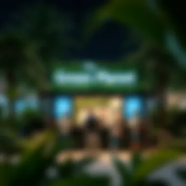 Ticket booth at The Green Planet with visitors purchasing tickets