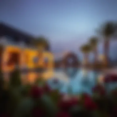 Relaxing poolside area at the resort