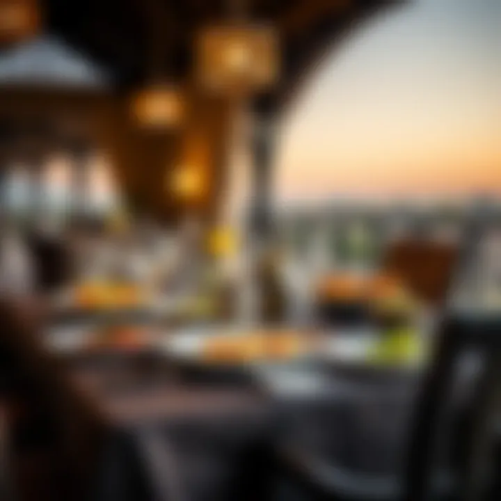 Exquisite Dining Experience Dining setup showcasing gourmet dishes at Al Mamzar Chalets