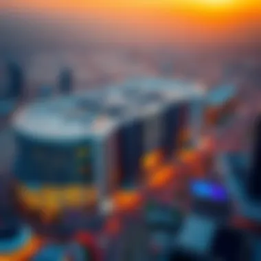 Stunning Aerial View of Aldar Yas Mall A stunning aerial view of Aldar Yas Mall showcasing its architectural design