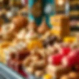 A vibrant display of assorted Arabic sweets in Dubai