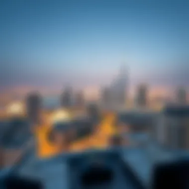 Panoramic View of Dubai Skyline Panoramic view of Dubai skyline from a holiday rental