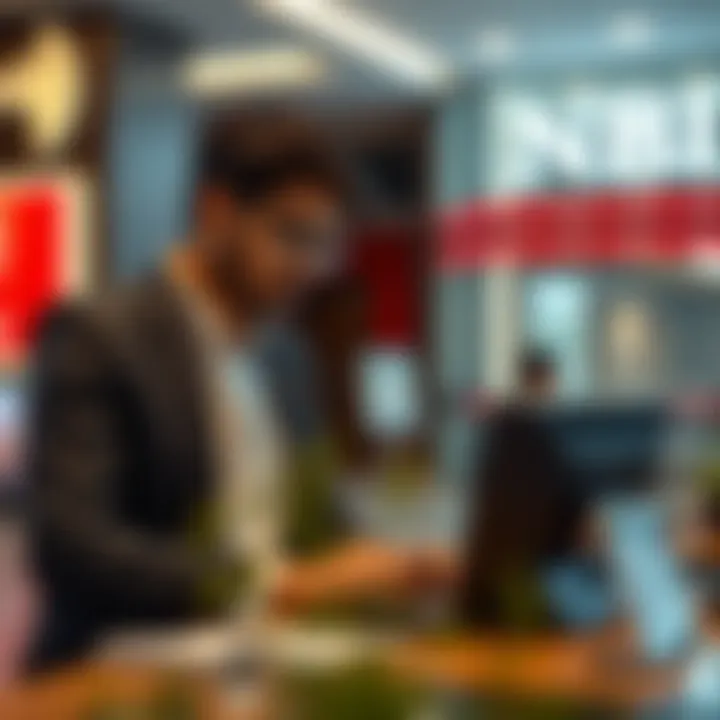 Customer service representative assisting a client