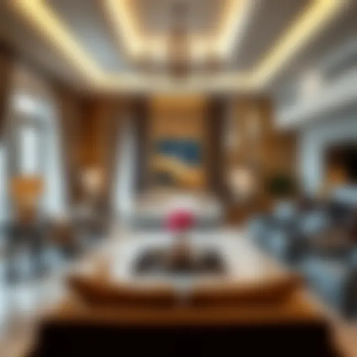 Luxurious living room interior design in Binghatti Gardenia