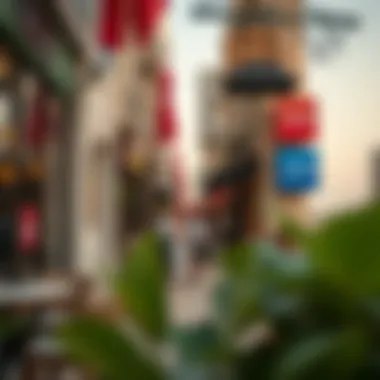 Local Lifestyle in BLS Deira A street lined with cafes and shops, highlighting the local lifestyle in BLS Deira.