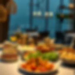 Luxurious breakfast spread featuring Arabic dishes