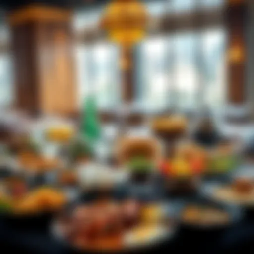 Luxurious breakfast spread with diverse dishes