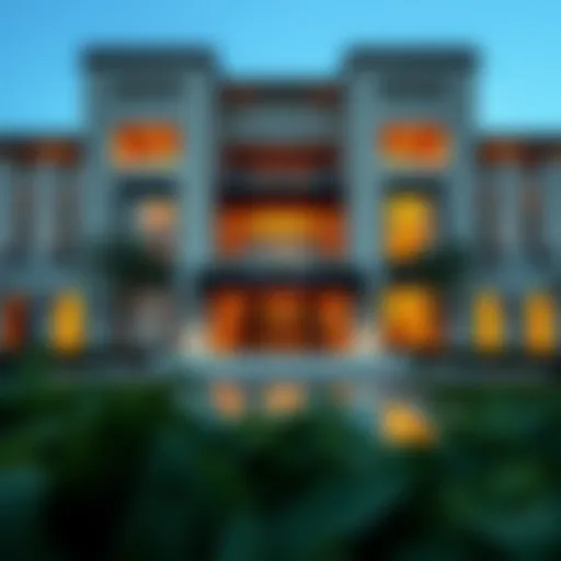 Exterior view of Bulgari Resort & Residences Dubai showcasing its architectural elegance