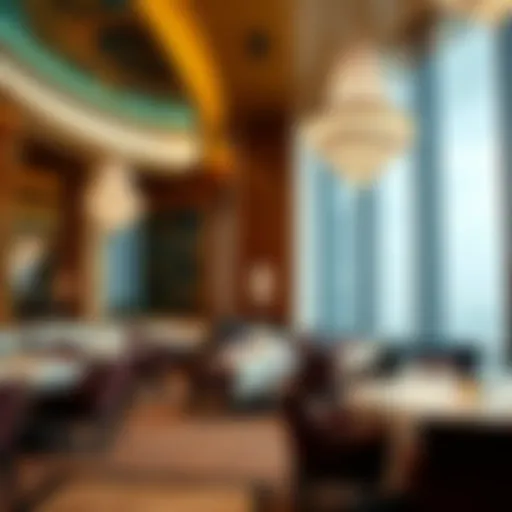 Luxurious Dining Experience Luxurious dining ambiance at the Burj Al Arab Indian restaurant