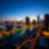 Stunning skyline of Business Bay at dusk