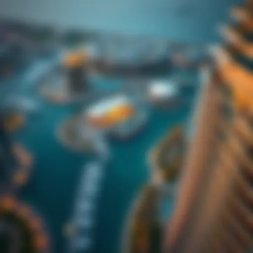 Stunning aerial view of Caesar Bluewater in Dubai
