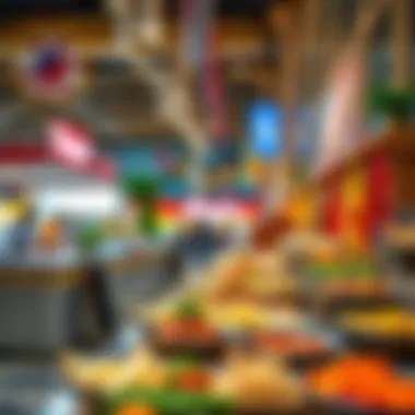 A Global Palette of Tastes A colorful display of international cuisines