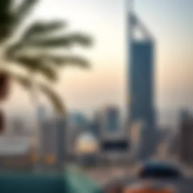 Panoramic View of Ara Tower and Skyline Panoramic perspective of Ara Tower against the Dubai skyline