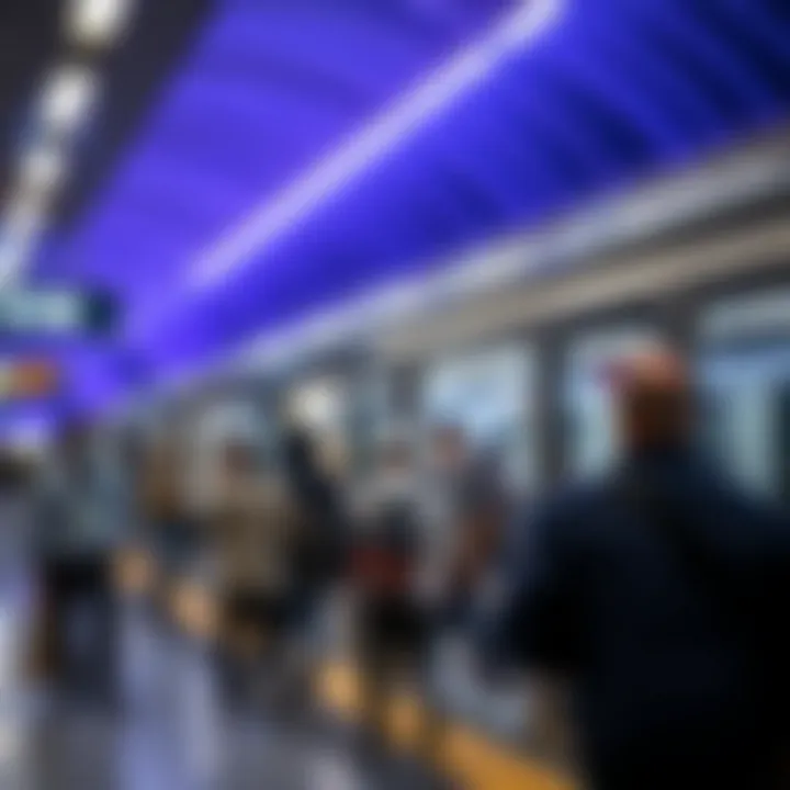 Commuters using the metro at Ibn Battuta