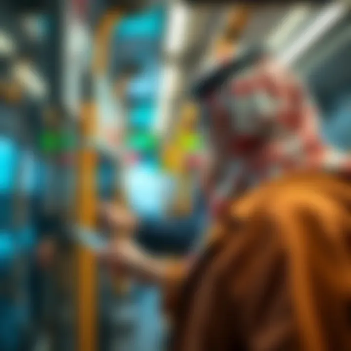 A passenger using a smart card for bus fare payment