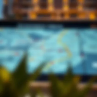 Map highlighting key investment areas in Dubai
