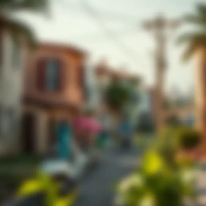 Vibrant neighborhood depicting community life in Dubai