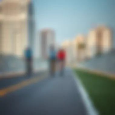 Cyclists enjoying a safe and well-designed track in the heart of Dubai
