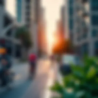 An infographic depicting the environmental benefits of cycling in urban areas