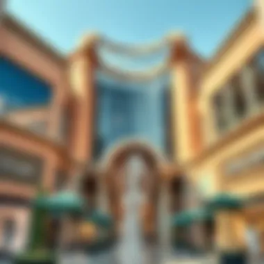 Architectural Features of Dera City Center A detailed shot of the unique architectural features of Dera City Center