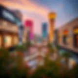 A panoramic view of Dera City Center showcasing its modern architecture and vibrant atmosphere