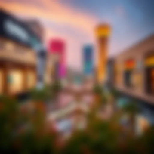 A panoramic view of Dera City Center showcasing its modern architecture and vibrant atmosphere
