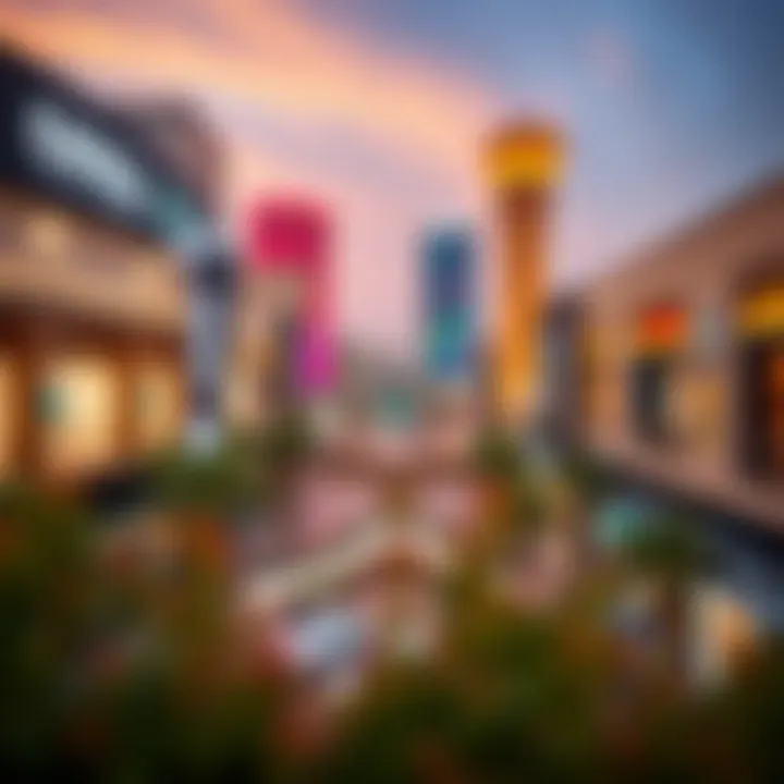 A panoramic view of Dera City Center showcasing its modern architecture and vibrant atmosphere