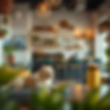 A cozy cafe with dogs lounging and enjoying treats