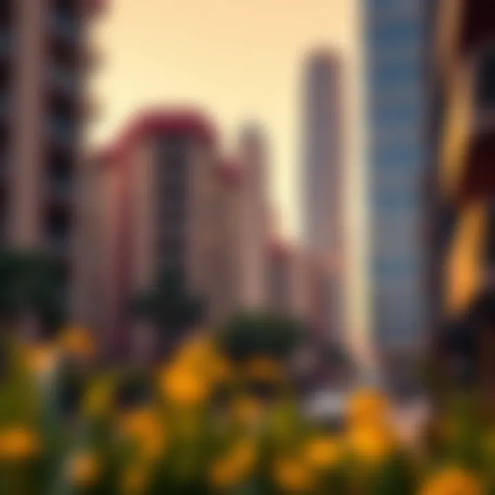 Vibrant Urban Lifestyle Near Downtown Views Visual representation of vibrant urban lifestyle adjacent to Downtown Views
