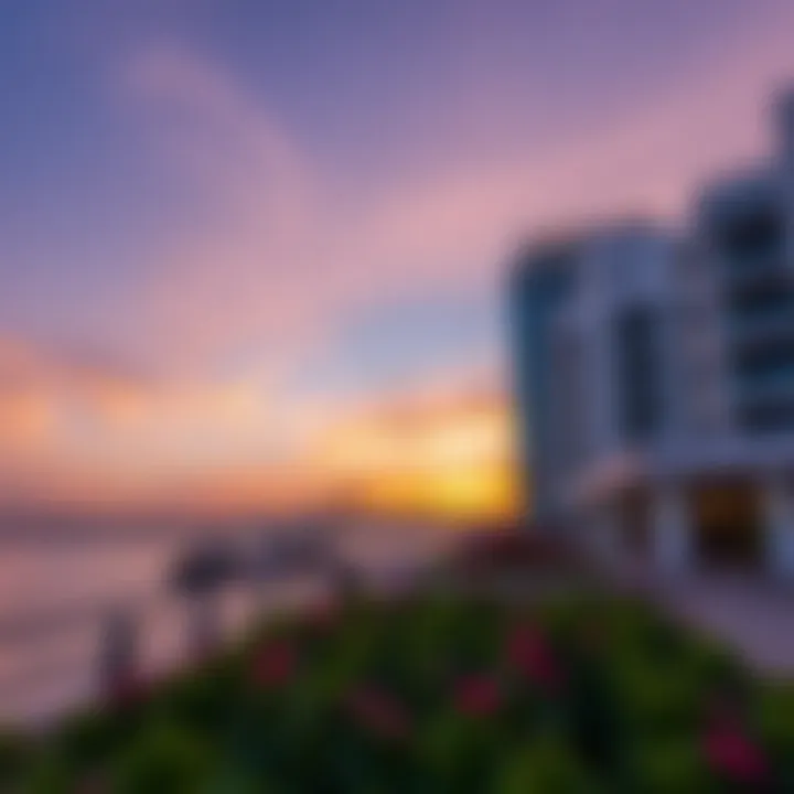 Serene Sunset Over Waterfront A picturesque sunset over the waterfront at Dubai Festival City, capturing its serene beauty.