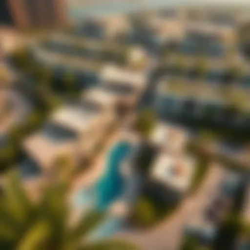 Aerial view of Dubai Hill Estate showcasing its lush greenery and modern architecture