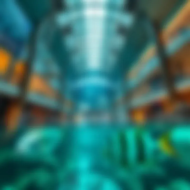 Inside Dubai Mall featuring the aquarium and shopping areas