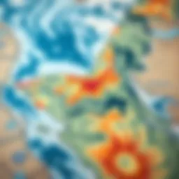 Detailed meteorological map of Dubai showcasing weather patterns