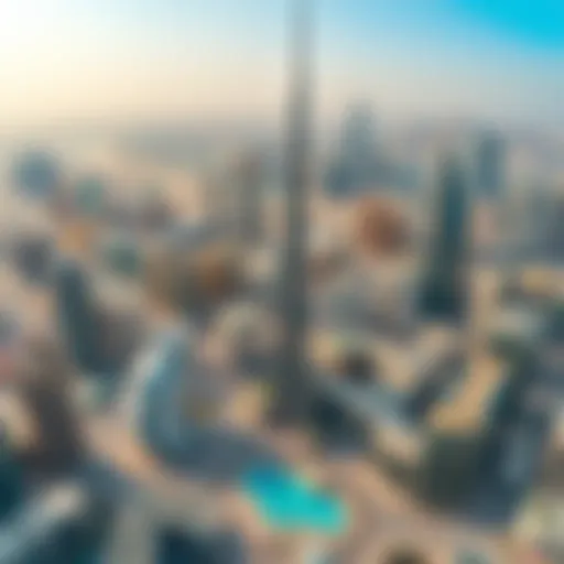 Aerial view of Dubai skyline showcasing iconic skyscrapers