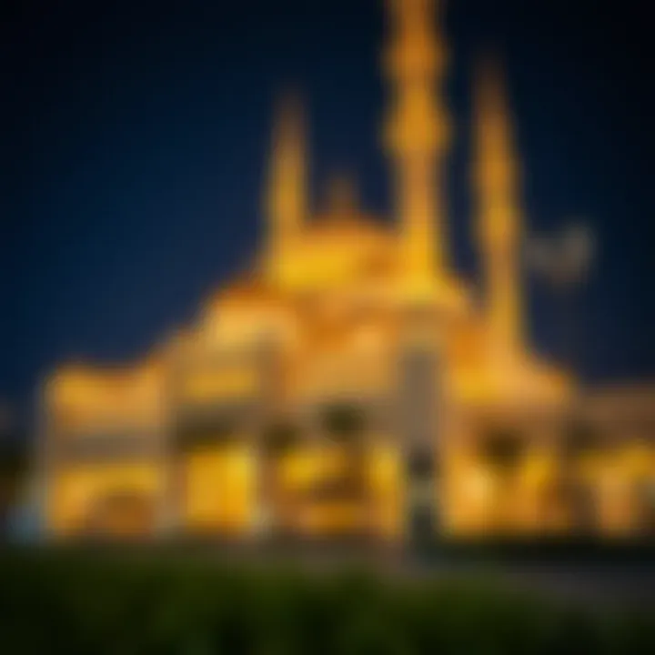 Night View of Dubai's Mosque during Ramadan