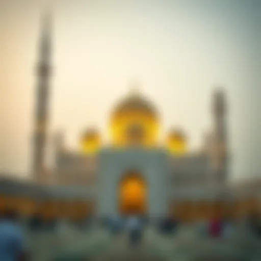 A beautiful view of a mosque in Dubai during Eid ul Adha