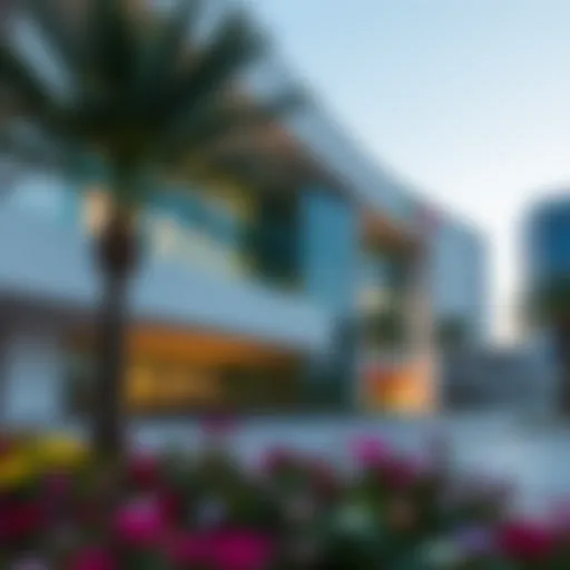 Modern Architectural Design of Emirates Hospital Jumeirah Exterior view of Emirates Hospital Jumeirah showcasing modern architecture