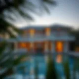Luxury vacation home exterior with pool