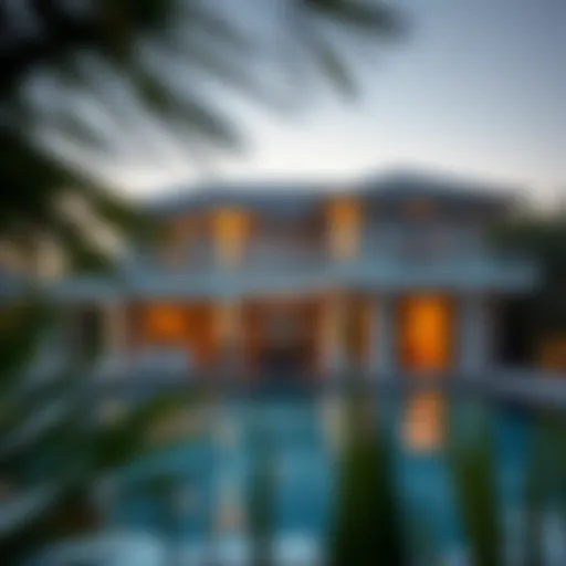 Luxury vacation home exterior with pool