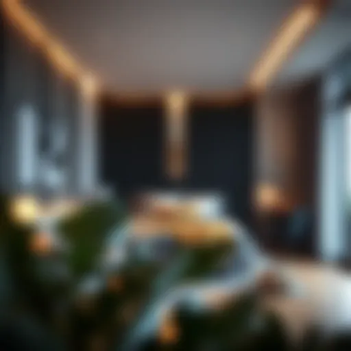 Interior view of a stylish bedroom at Ewan Residence Dip