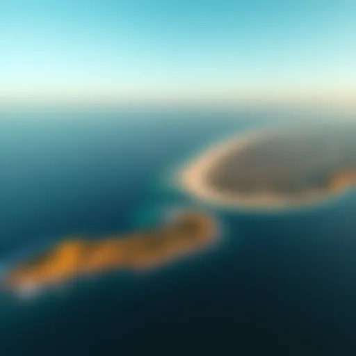 Aerial view of Sir Banyas Island showcasing its stunning coastline