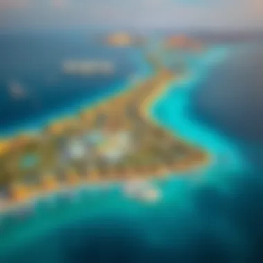 Map highlighting developmental projects on Sir Banyas Island