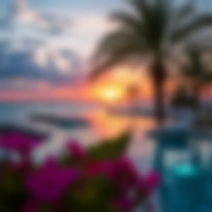 Sunset view over the waters surrounding Sir Banyas Island