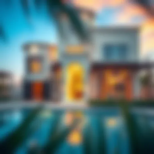 Luxurious villa exterior in Abu Hail