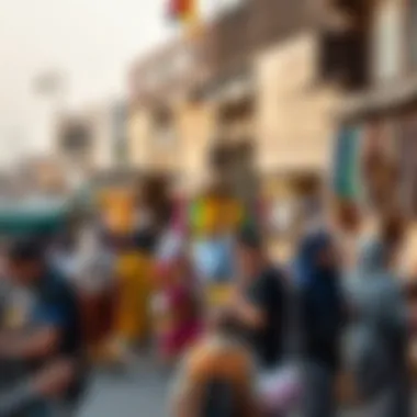 A bustling market scene in Deira, reflecting local culture