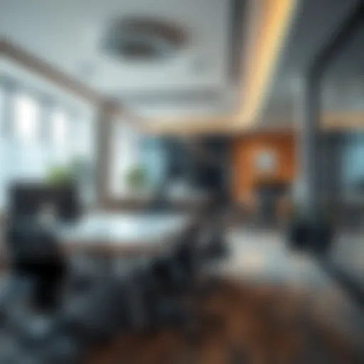 Collaborative Workspaces in Dubai Modern office interior showcasing collaborative workspaces in Dubai