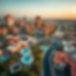 Aerial view of Al Markaziyah West showcasing its vibrant architecture