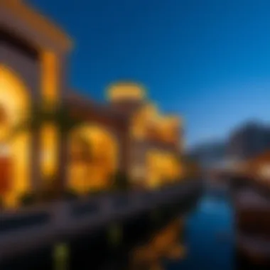 Architectural Wonders of Al Qasba Architectural marvels alongside Al Qasba Canal highlighting modern designs and traditional influences