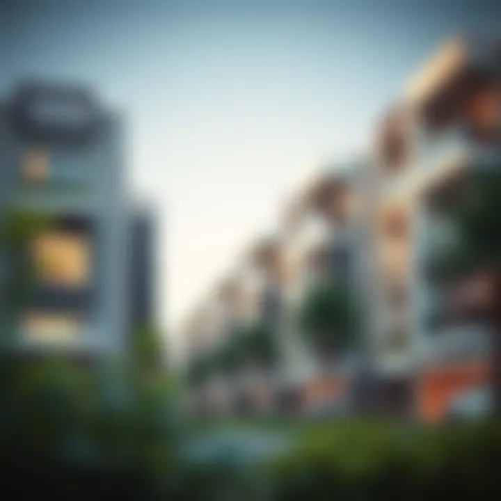 Modern residential buildings in Al Qusais 5 highlighting architecture