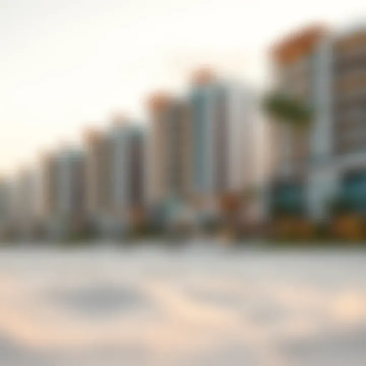 Luxurious residential buildings along Al Raha Beach